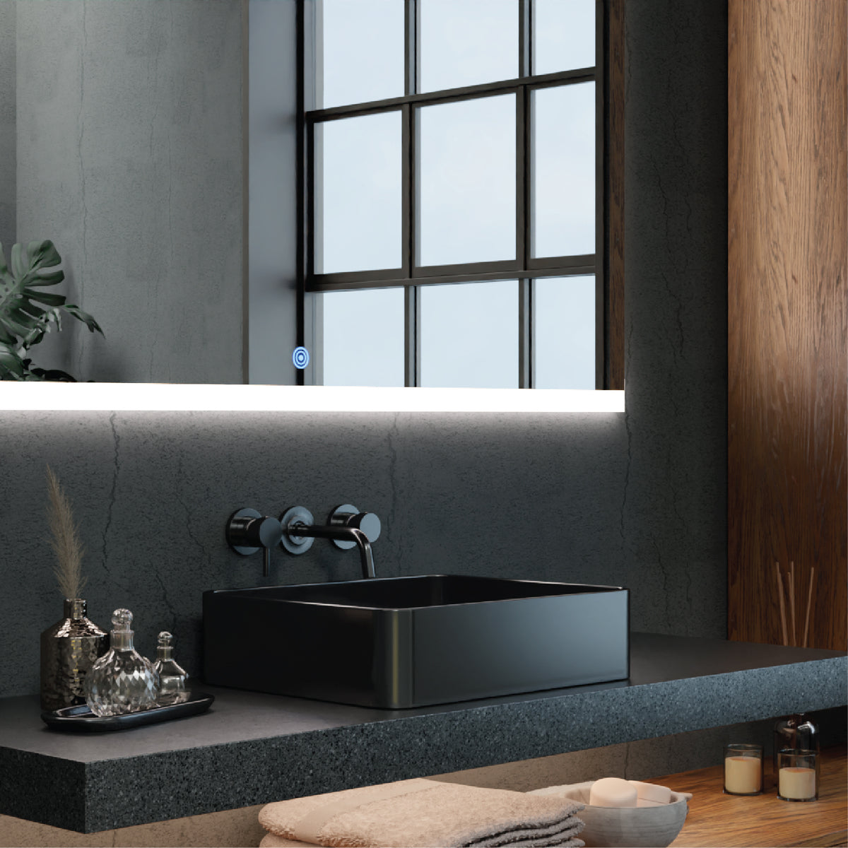 The automatic demister function in the Titan LED Mirror ensures that your mirror is always ready for use, without the inconvenience of steam.