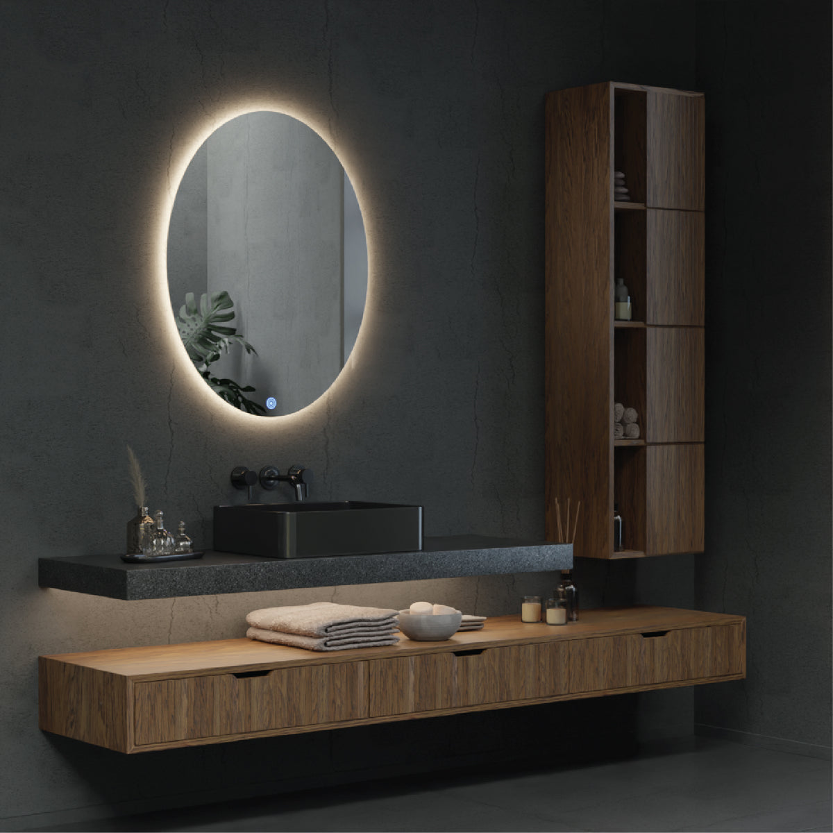 With the Titan LED Mirror, electrical installation is a breeze – choose between plug-in simplicity or hardwiring for versatile control options.