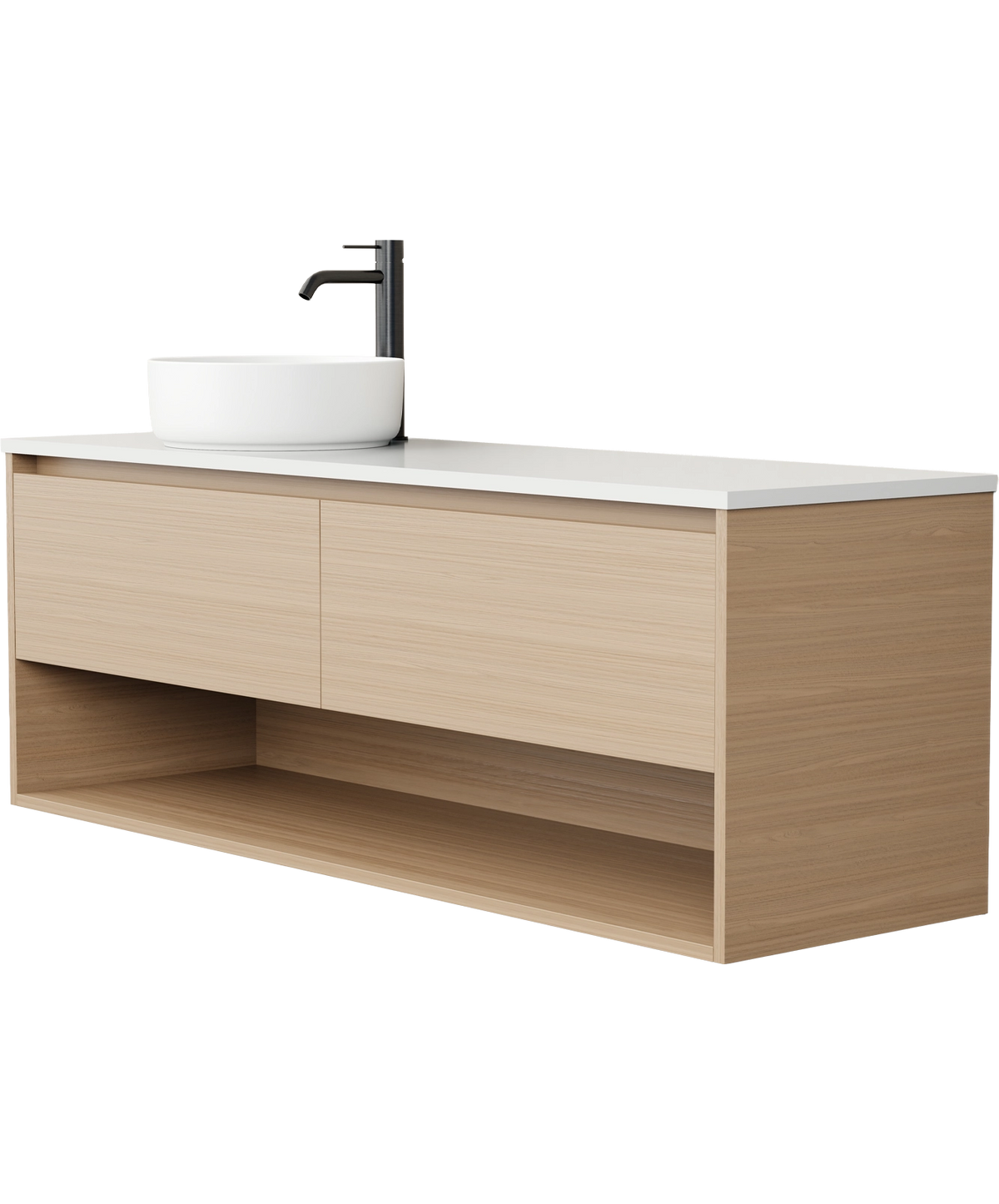 Offset Vanity Basin Flux Vanity 1500mm | Left Offset Basin | Propel Bathrooms – Propel ...