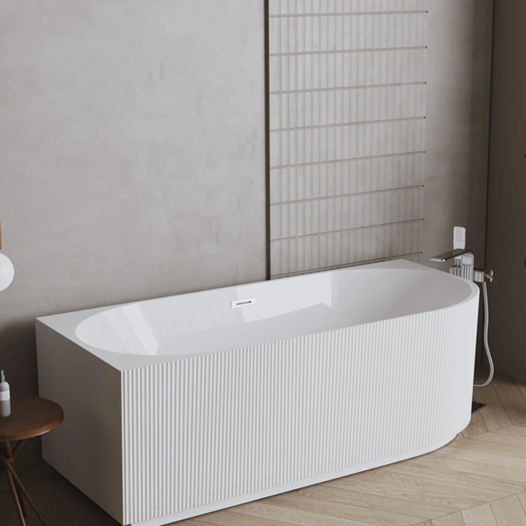 Scanalato Gradi - Left Hand - 1700mm - Matte White