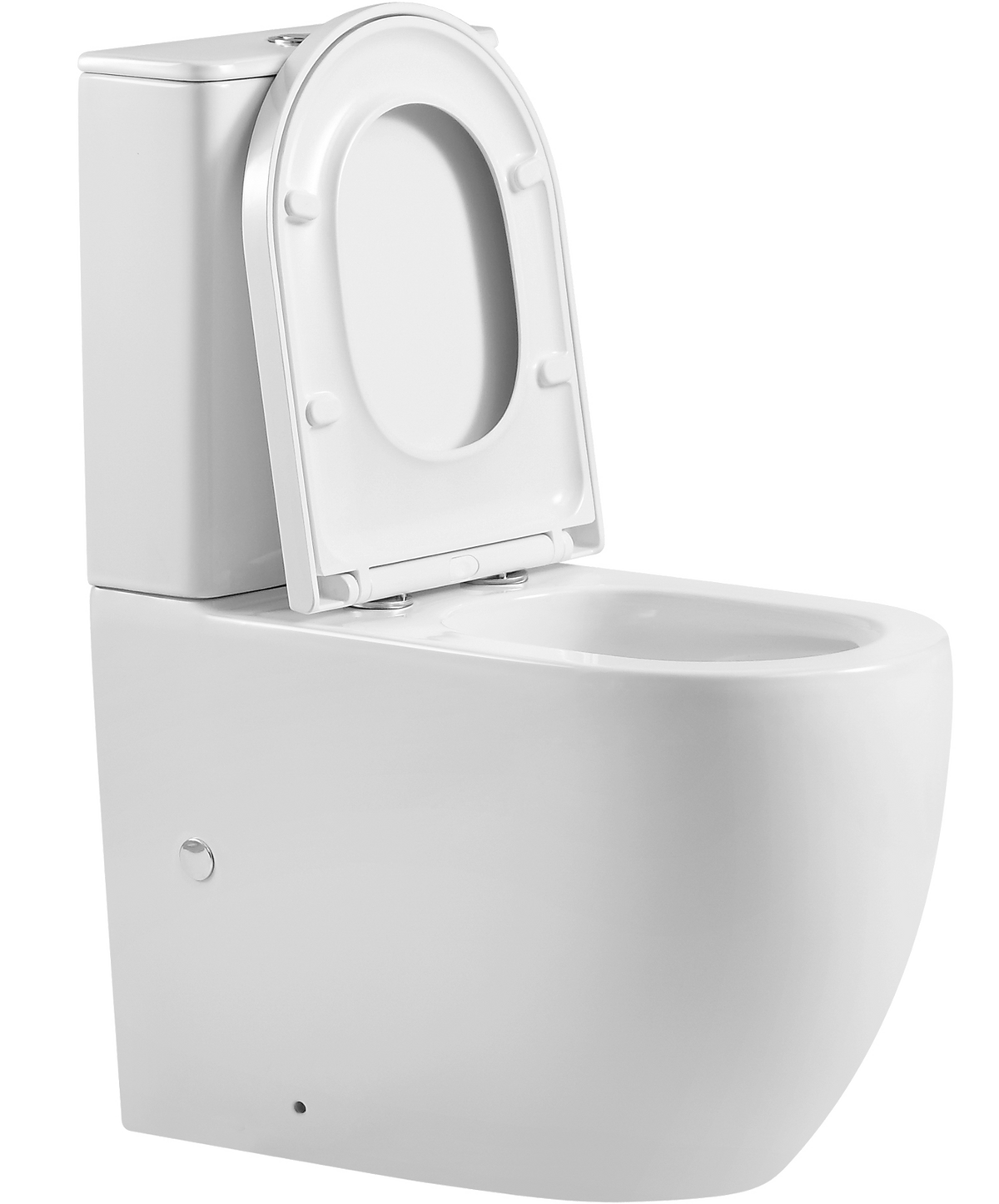 Hurricane Zero Rim Back-to-Wall Toilet Suite in Gloss White