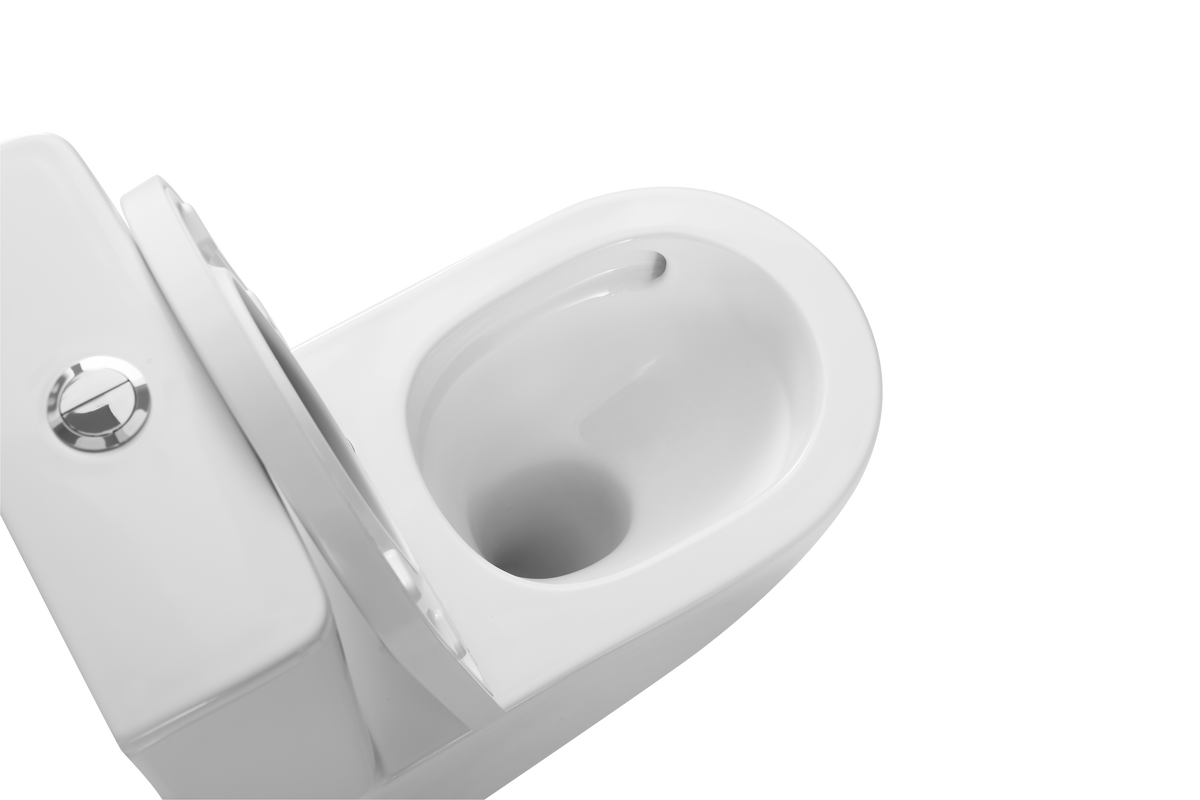 Hurricane Zero Rim Back-to-Wall Toilet Suite in Gloss White