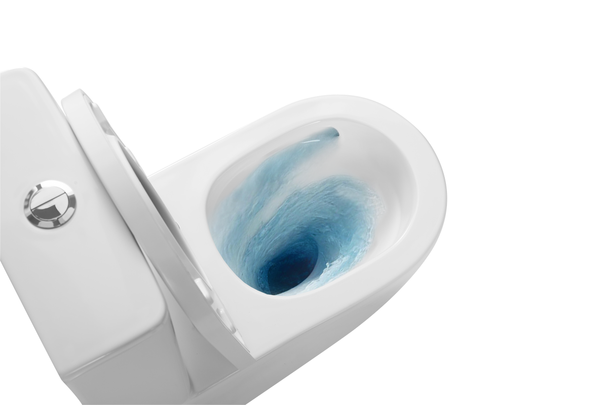 Hurricane Zero Rim Back-to-Wall Toilet Suite in Gloss White