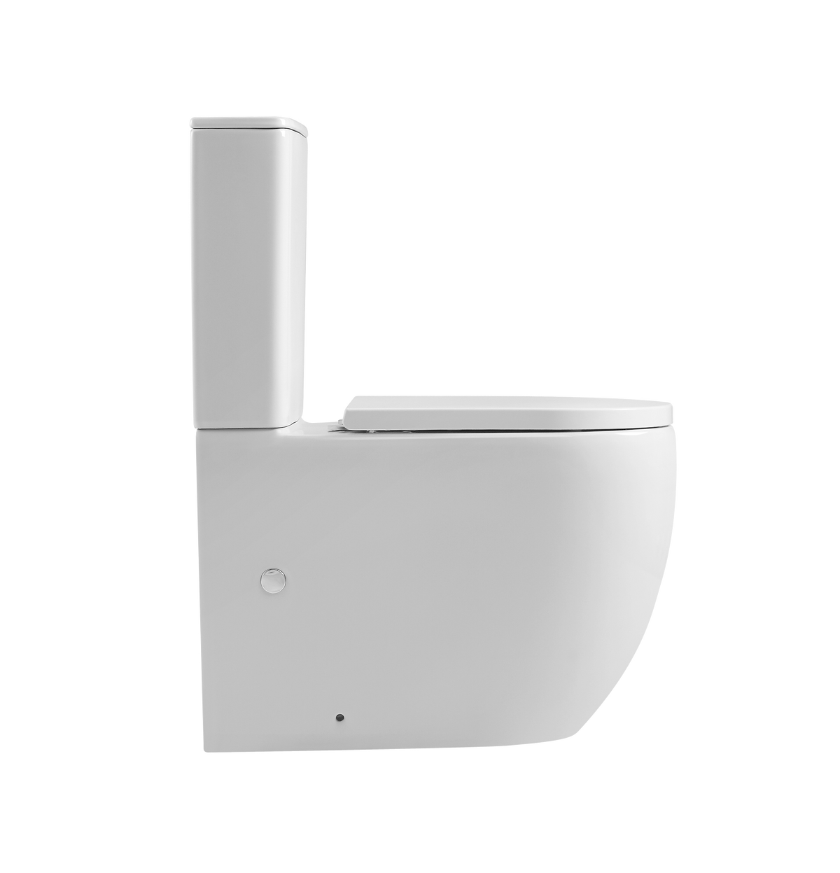 Hurricane Zero Rim Back-to-Wall Toilet Suite in Gloss White