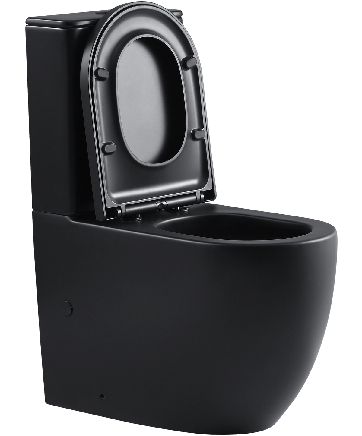 Hurricane Zero Rim Back-to-Wall Toilet Suite in Matte Black