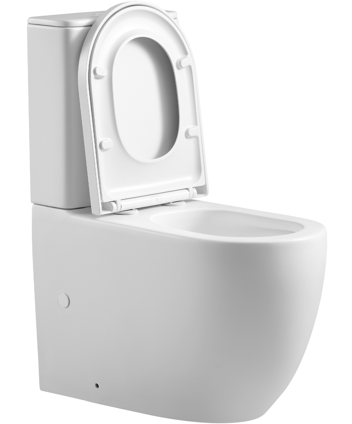 Hurricane Zero Rim Back-to-Wall Toilet Suite in Matte White