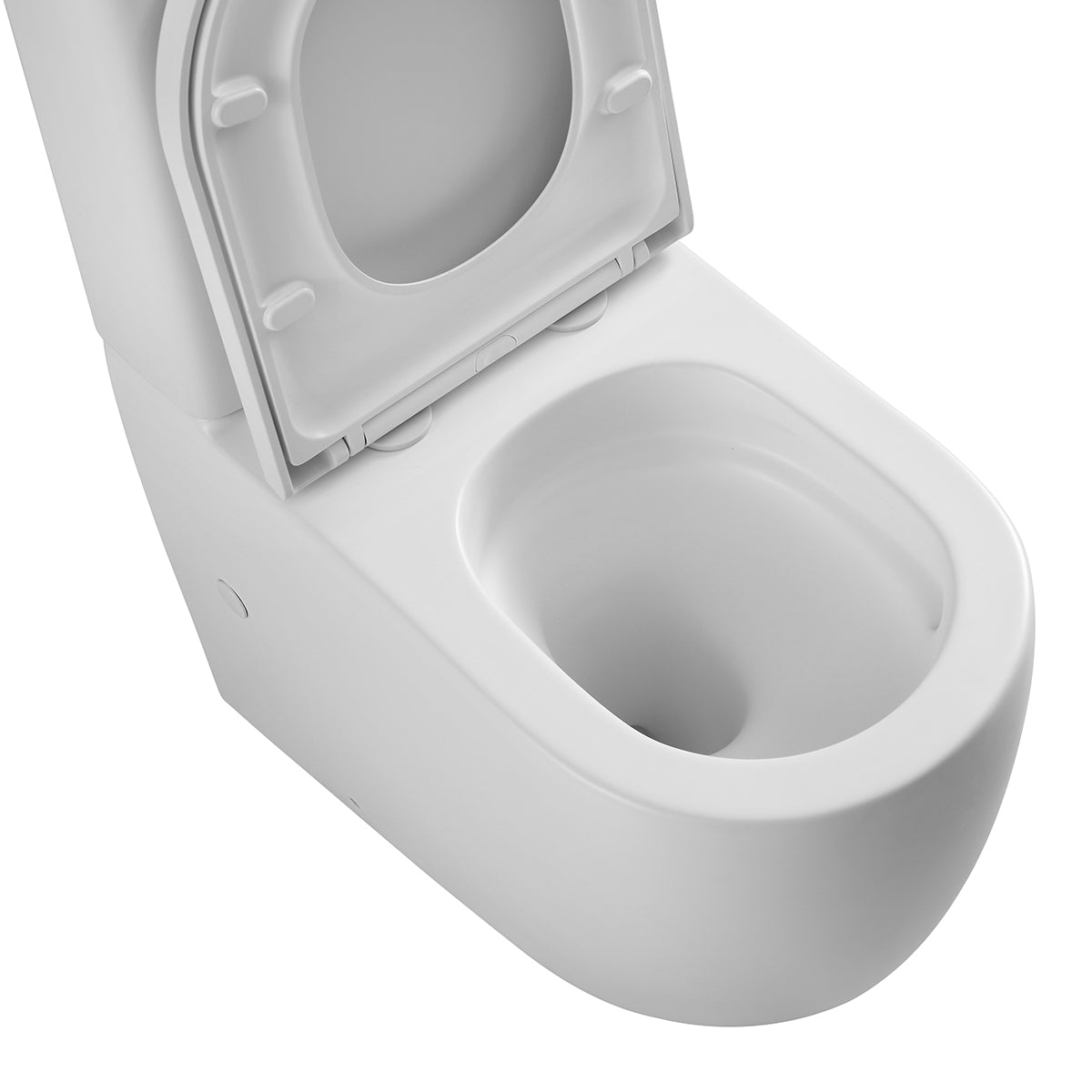 Hurricane Zero Rim Back-to-Wall Toilet Suite in Matte White