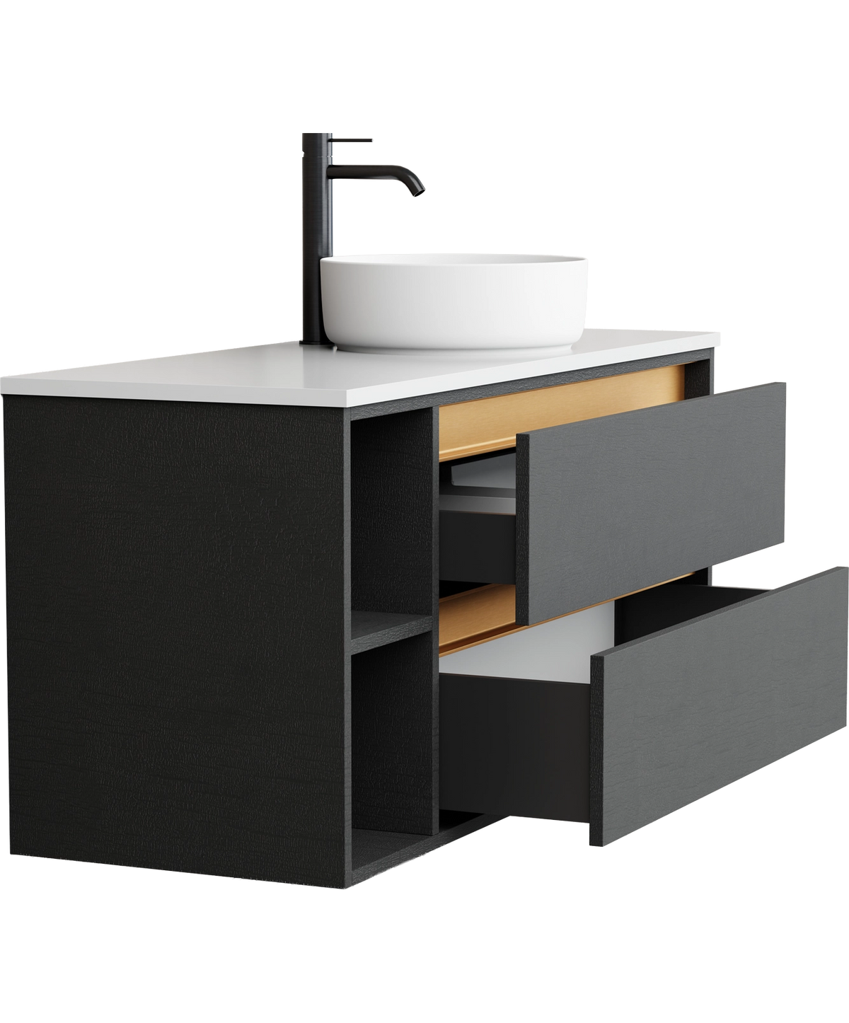 Lume - 1200mm - Centre Basin - Left Shelf