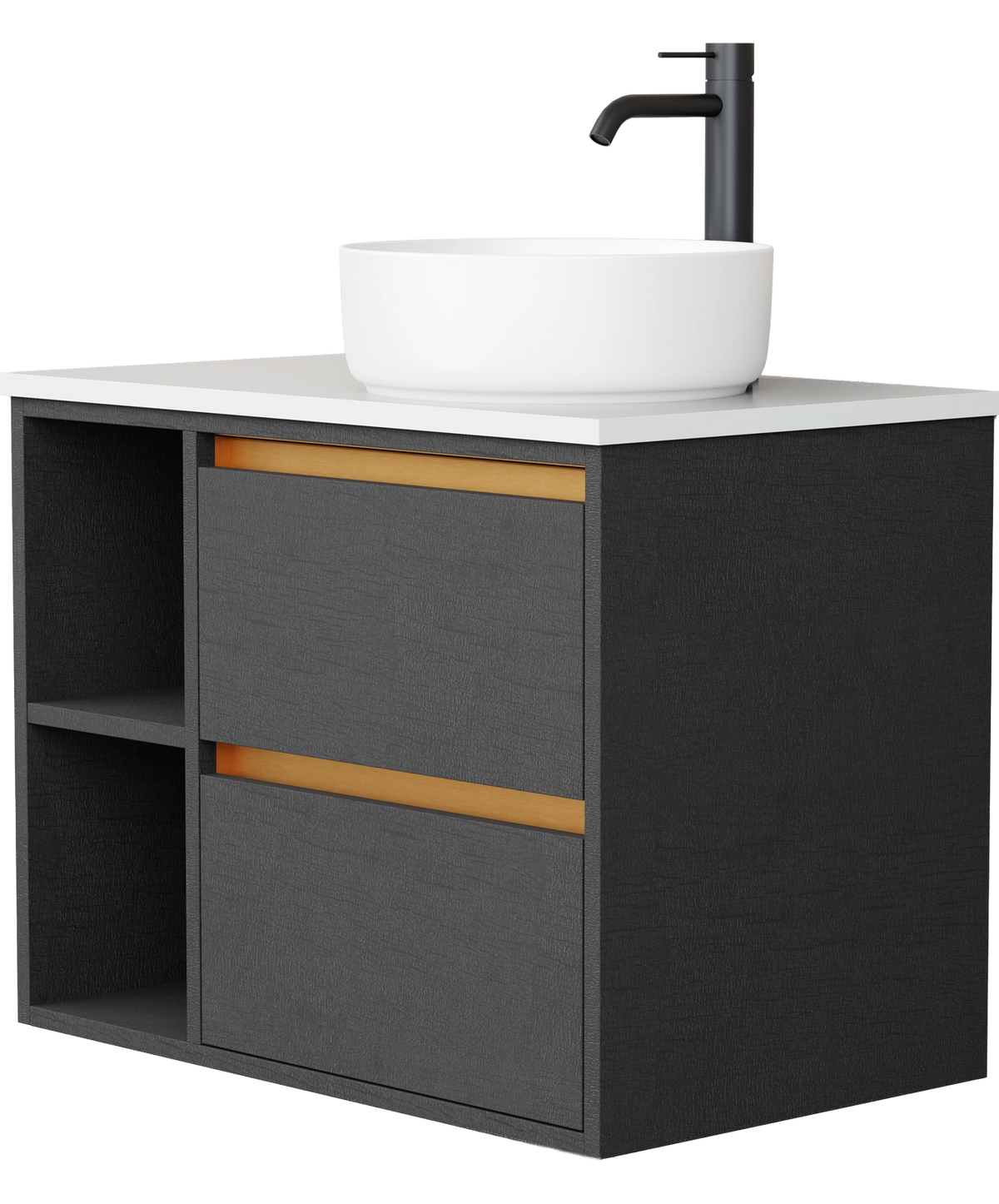 Lume - 750mm - Centre Basin - Left Shelf