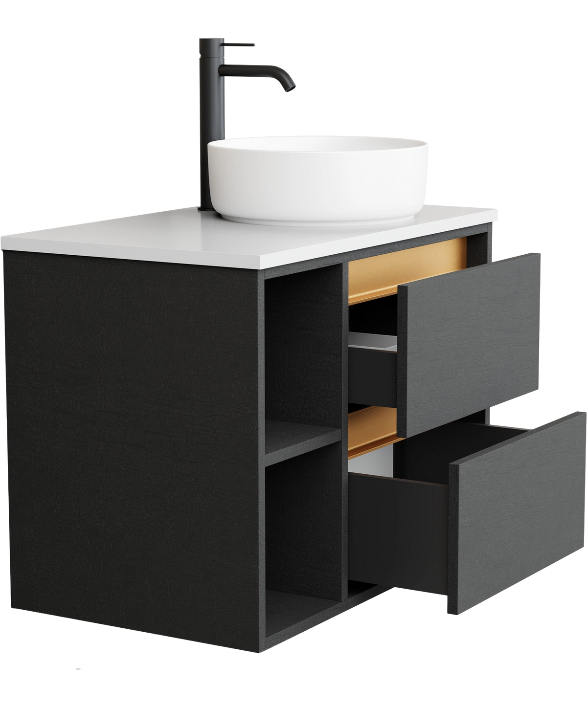 Lume - 750mm - Centre Basin - Left Shelf
