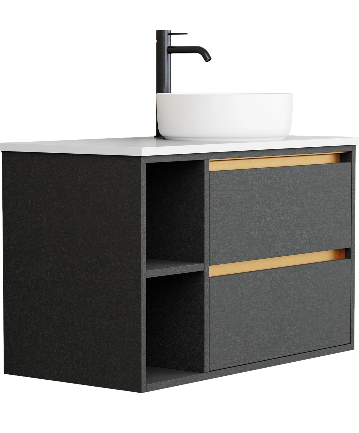 Lume - 900mm - Centre Basin - Left Shelf