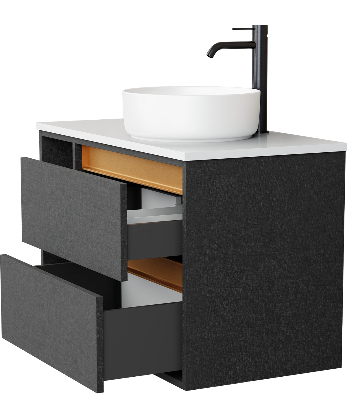 Lume - 900mm - Centre Basin - Left Shelf