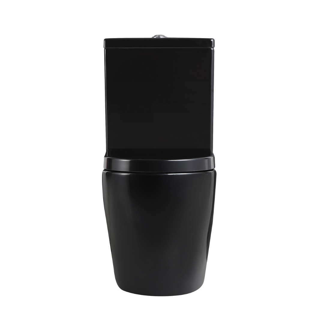 Hurricane Back-to-Wall Toilet Suite in Gloss Black