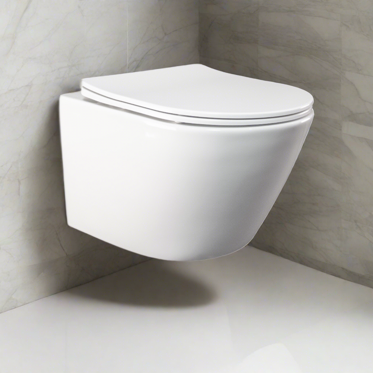 Niche Wall Hung Full Kit with Round Brushed Gold Push Plate