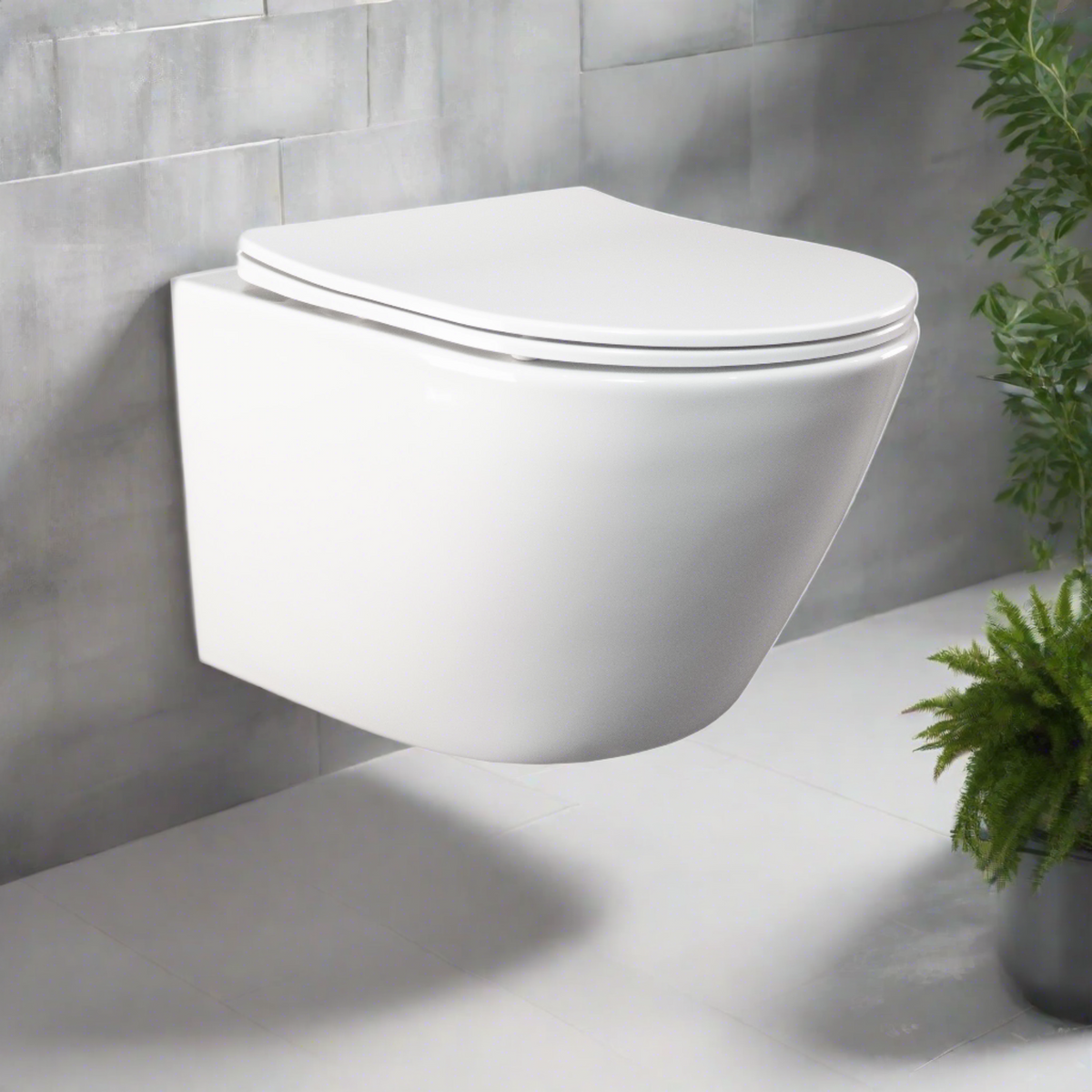 Niche Wall Hung Full Kit with Round Matte White Push Plate