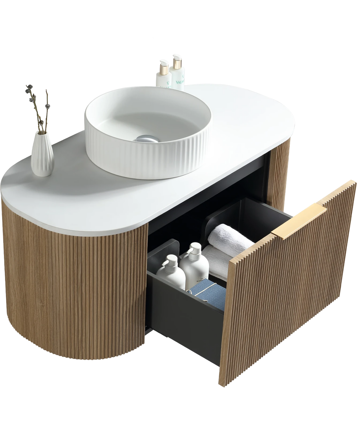 Scanalato Vanity - 1000mm - Light Oak