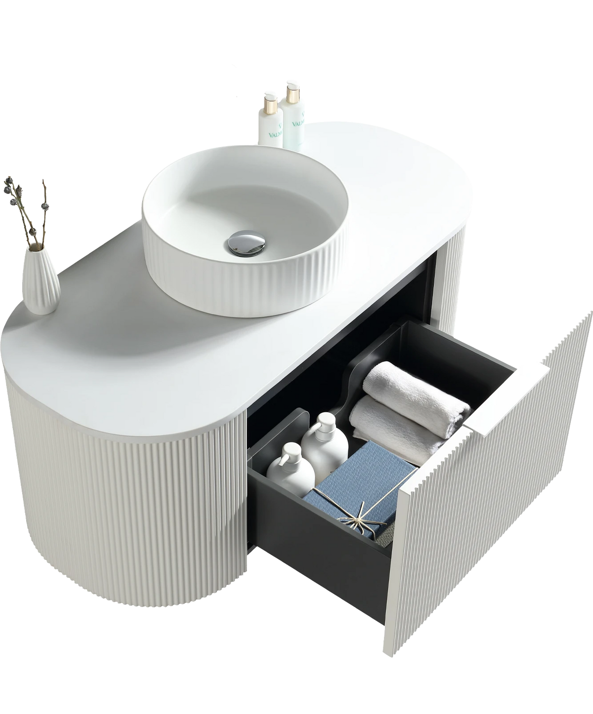 Scanalato Vanity - 1000mm - Matte White