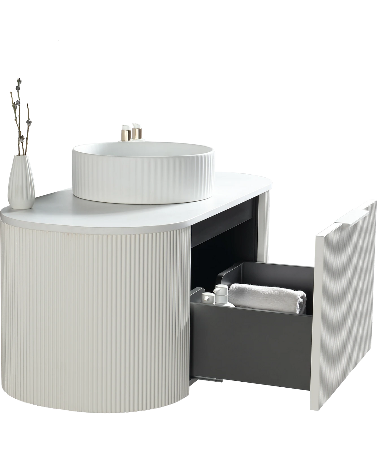 Scanalato Vanity - 1000mm - Matte White