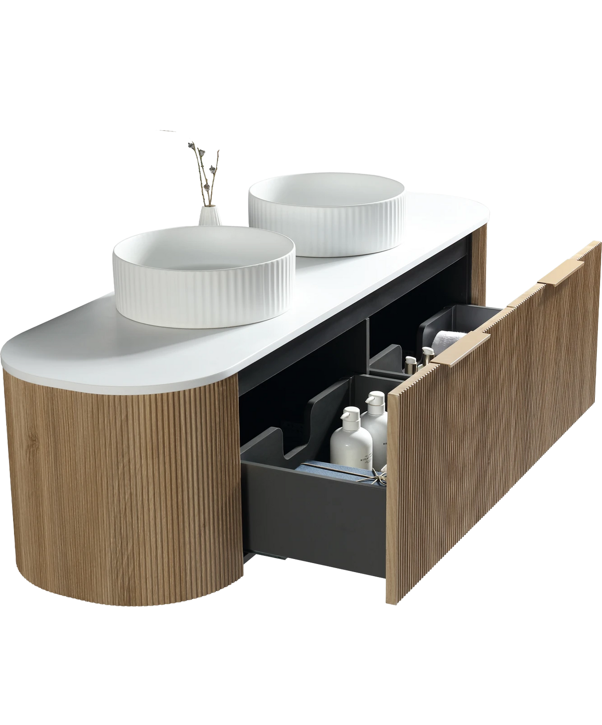 Scanalato Vanity - 1600mm - Light Oak