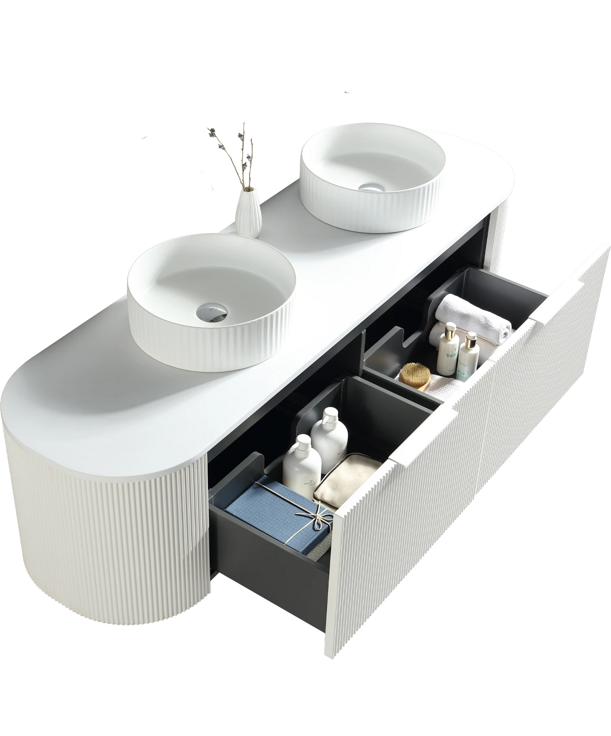 Scanalato Vanity - 1600mm - Matte White