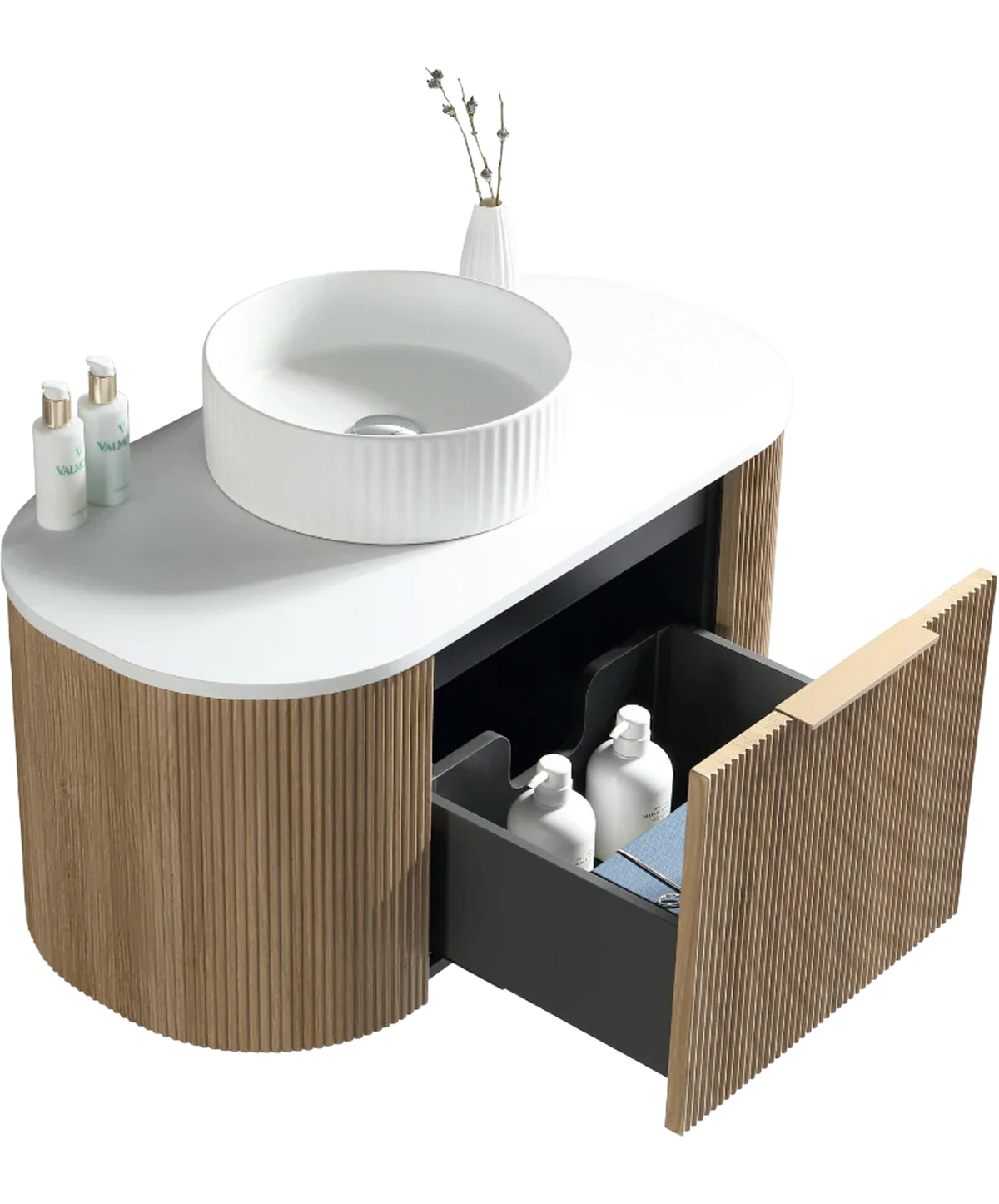 Scanalato Vanity - 900mm - Light Oak