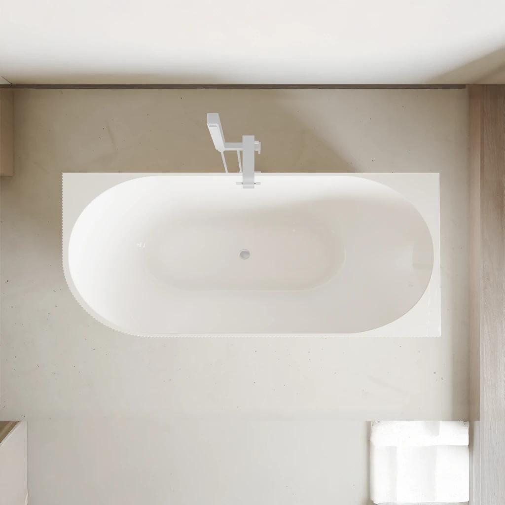 Scanalato Gradi - Right Hand - 1500mm - Matte White