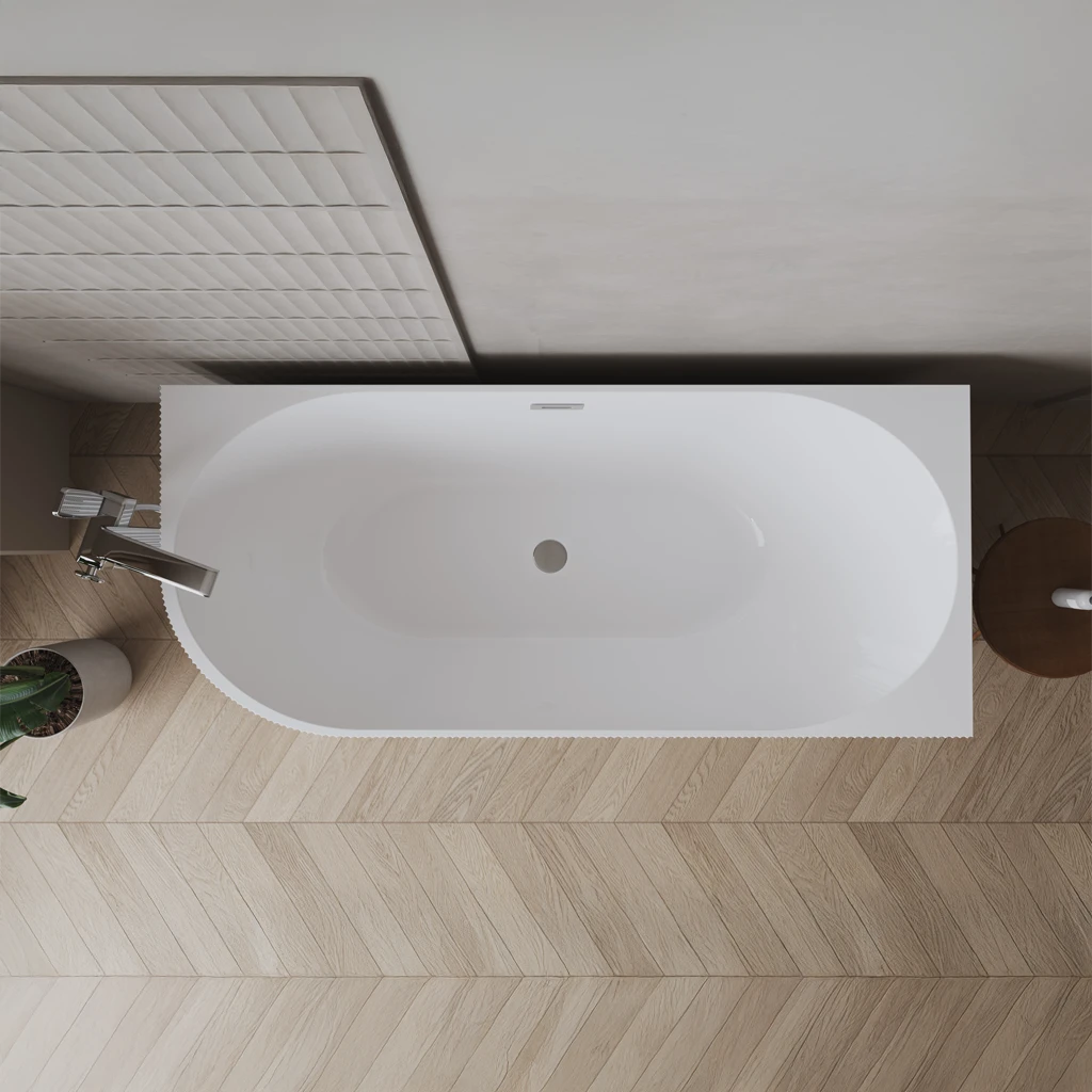 Scanalato Gradi - Right Hand - 1700mm - Matte White