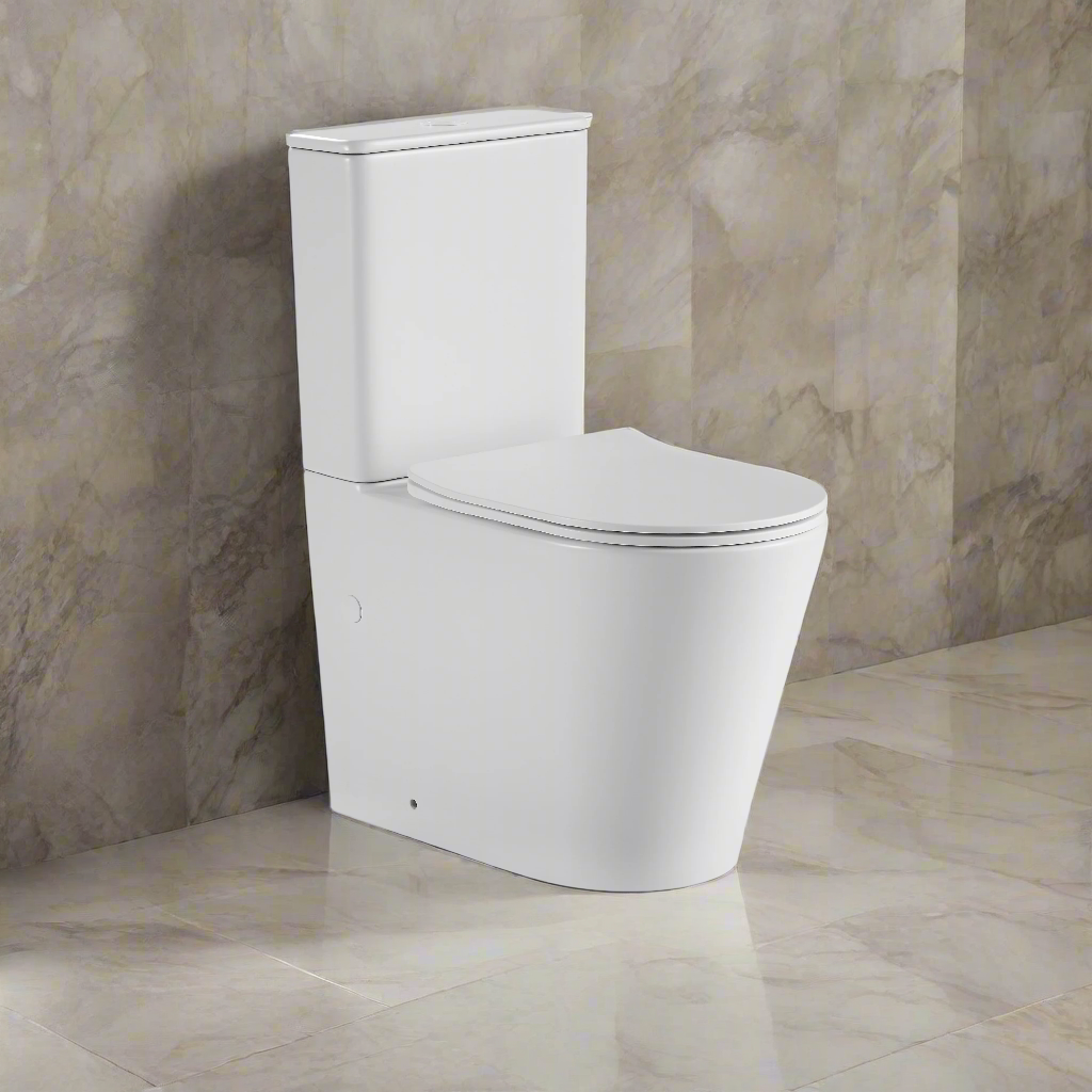 Tornado Zero Rim Back-to-Wall Toilet Suite in Matte White