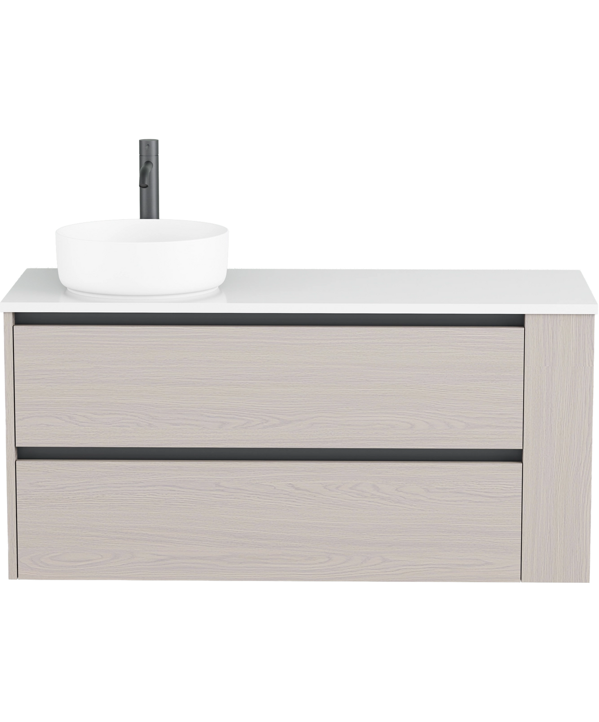 Offset Vanity Basin Zeon Vanity 1200mm | Left Offset Basin & Right Shelf | Propel Bathrooms ...