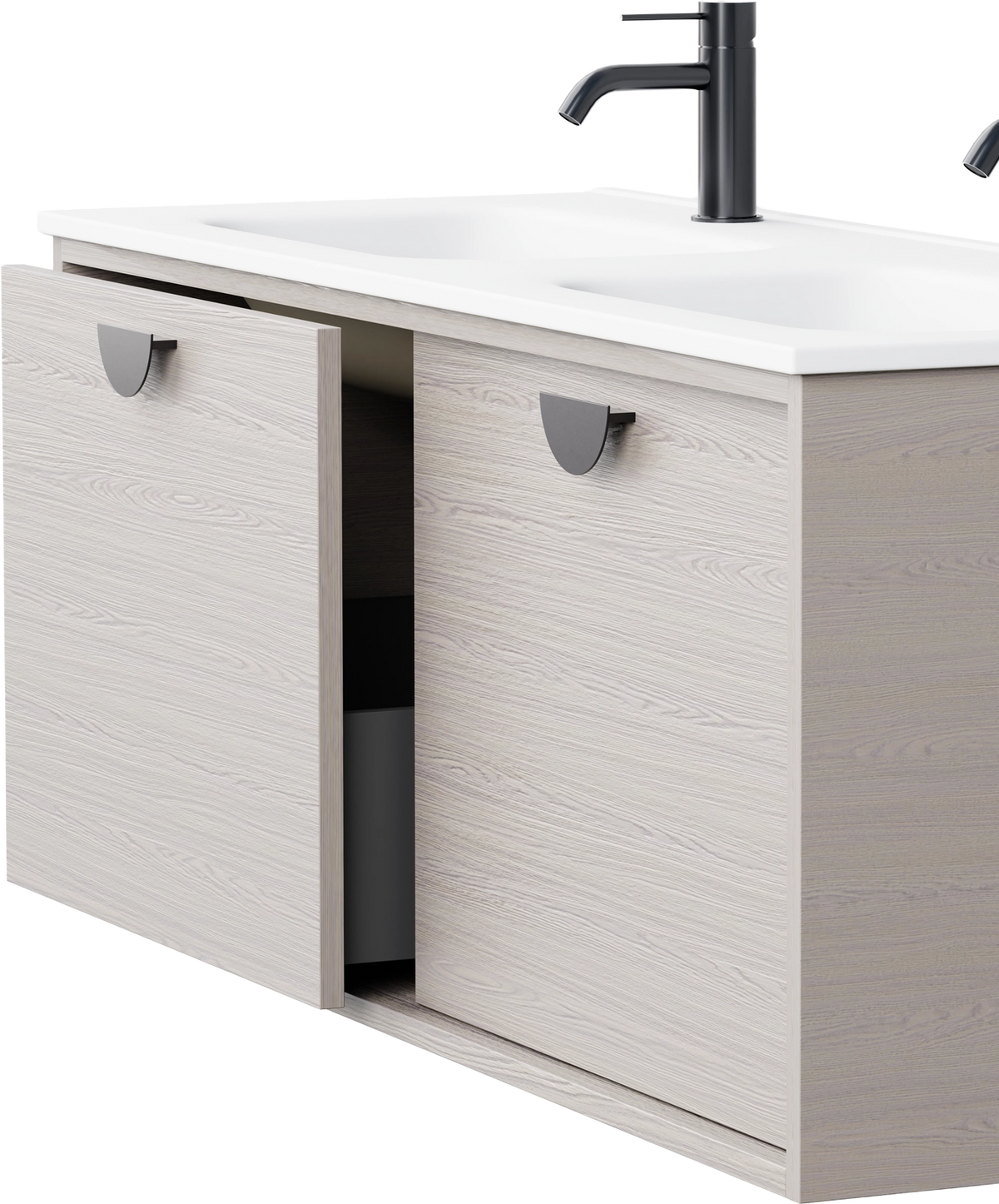 Half Moon - 1200mm - Double Integrated Basin