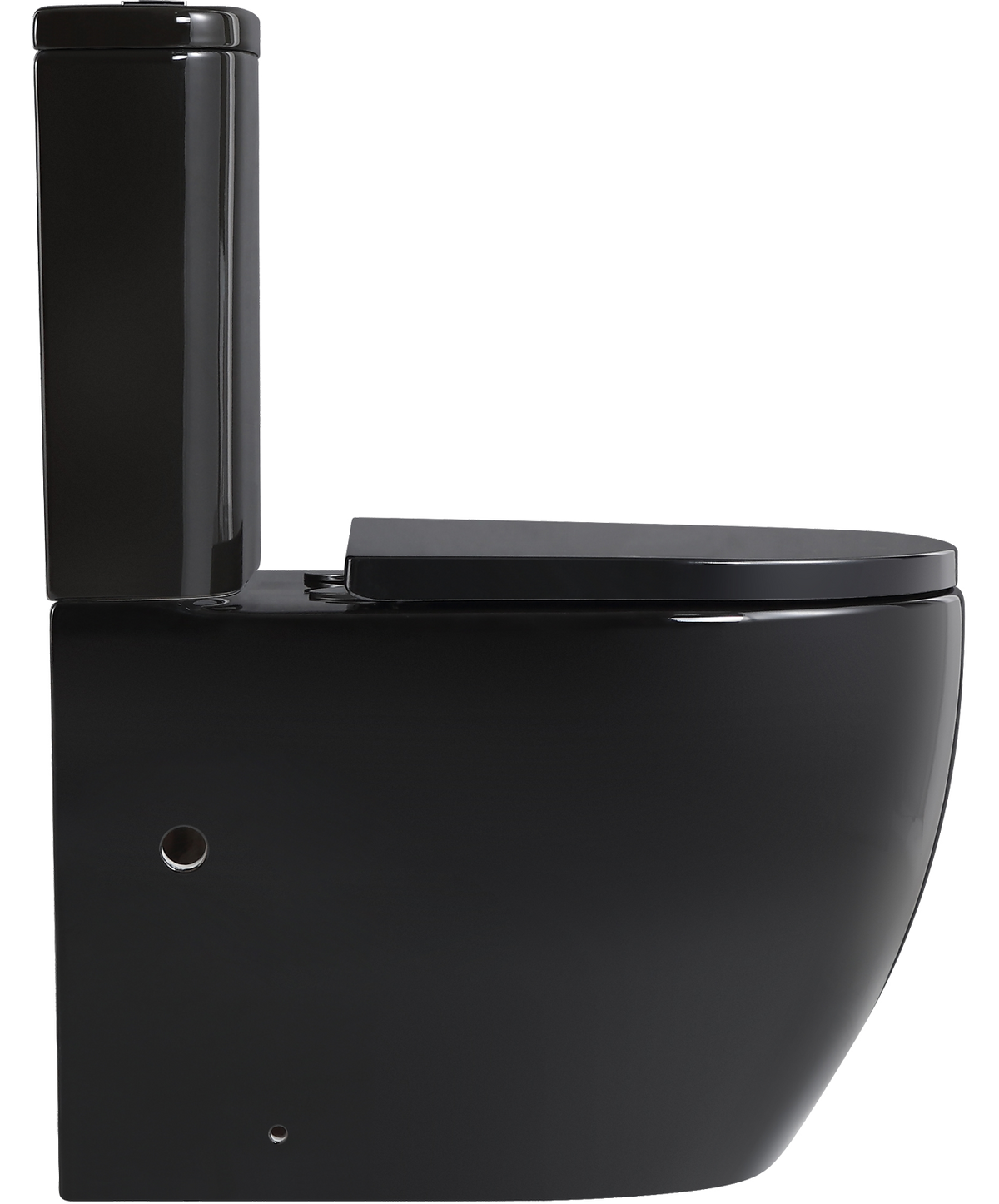 Mini Cyclone Back-to-Wall Toilet Suite in Gloss Black