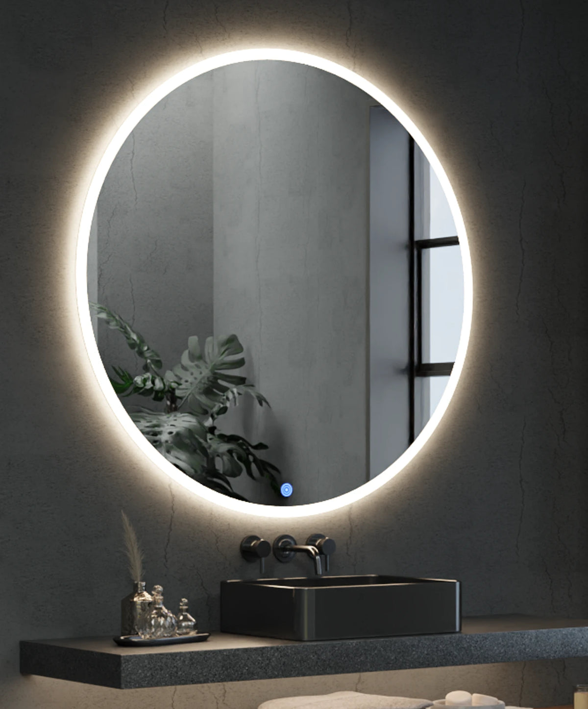Round Titan LED Mirror With Demister 1200mm