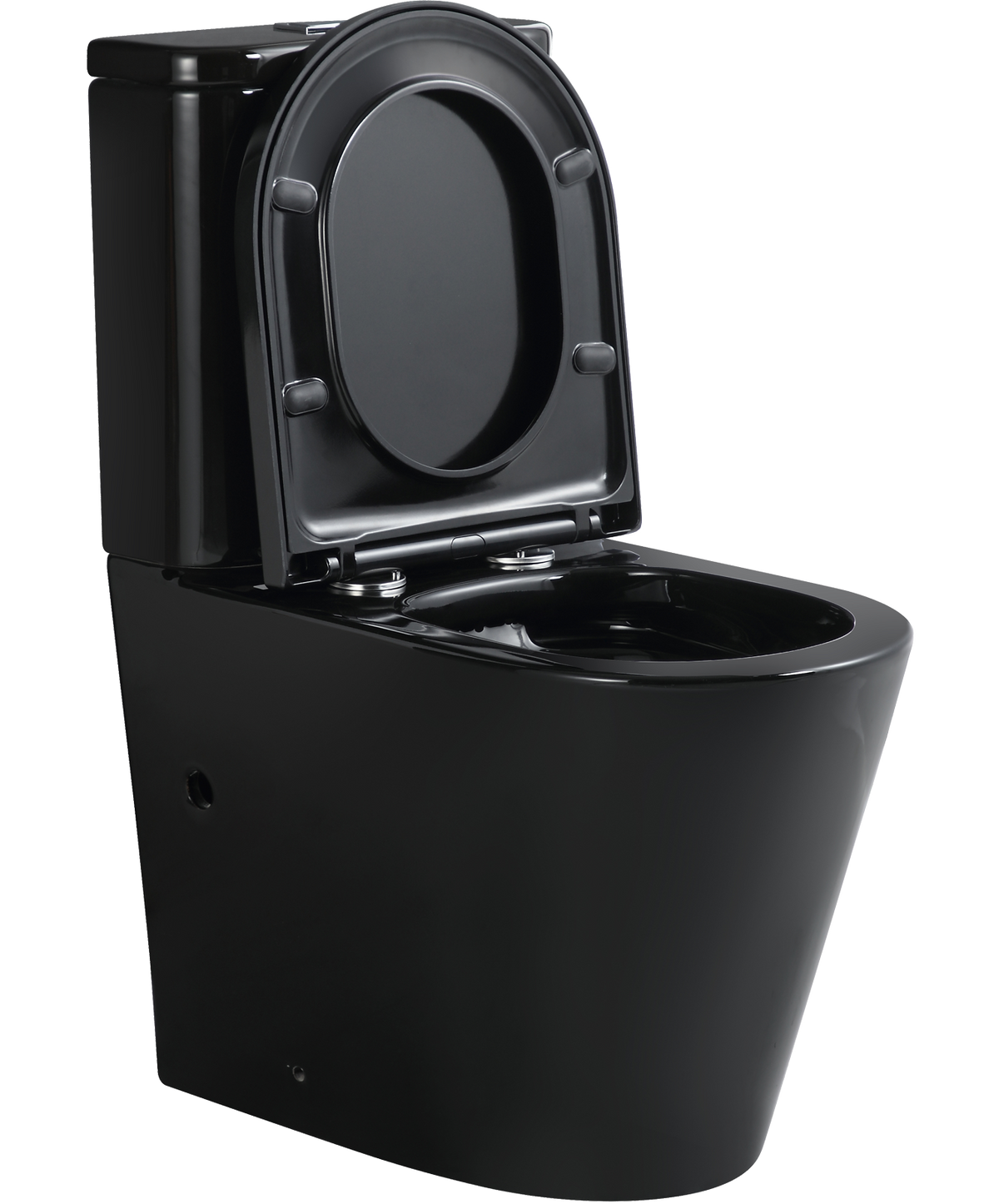 Snubby Back-to-Wall Toilet Suite in Gloss Black