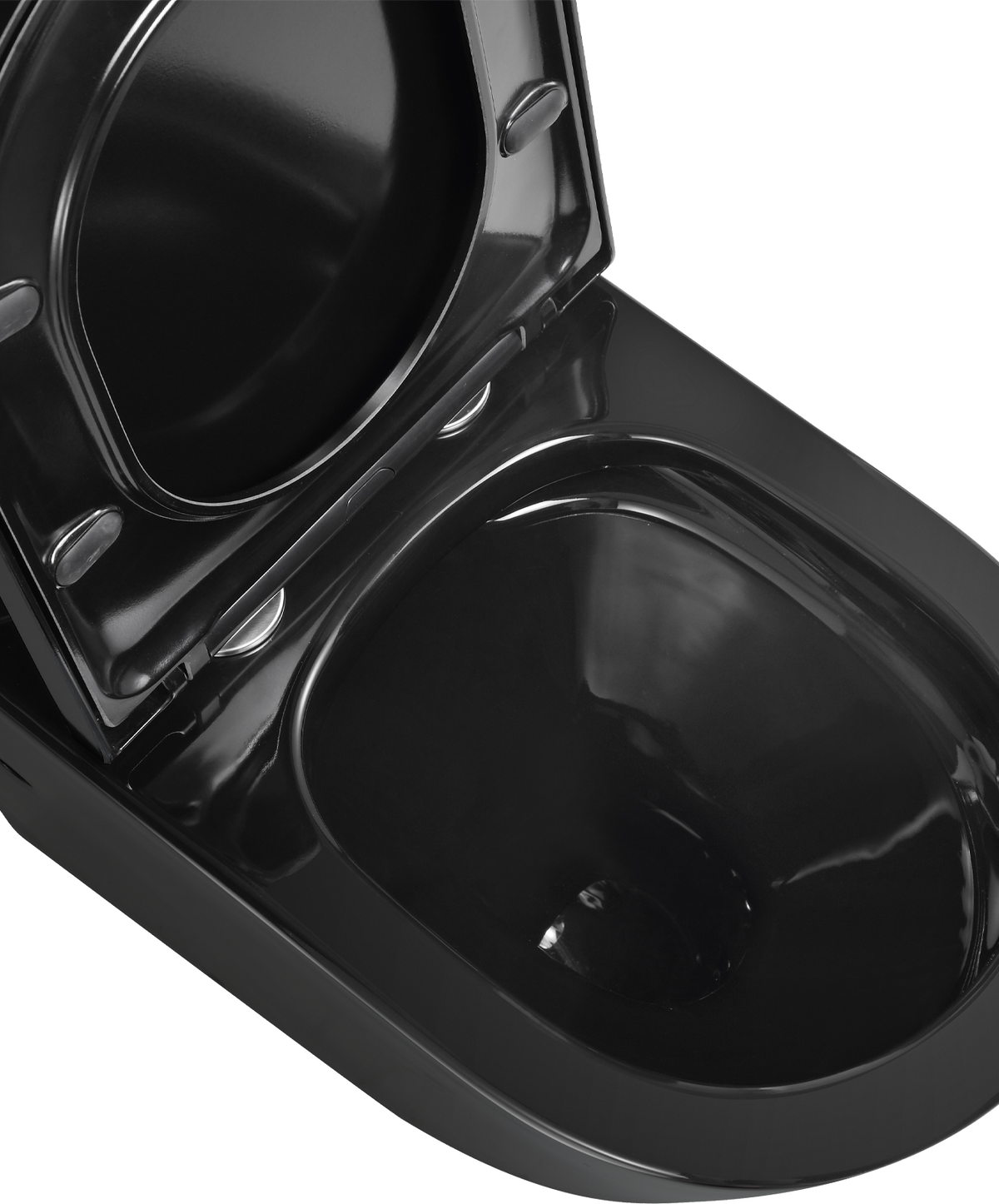 Snubby Back-to-Wall Toilet Suite in Gloss Black
