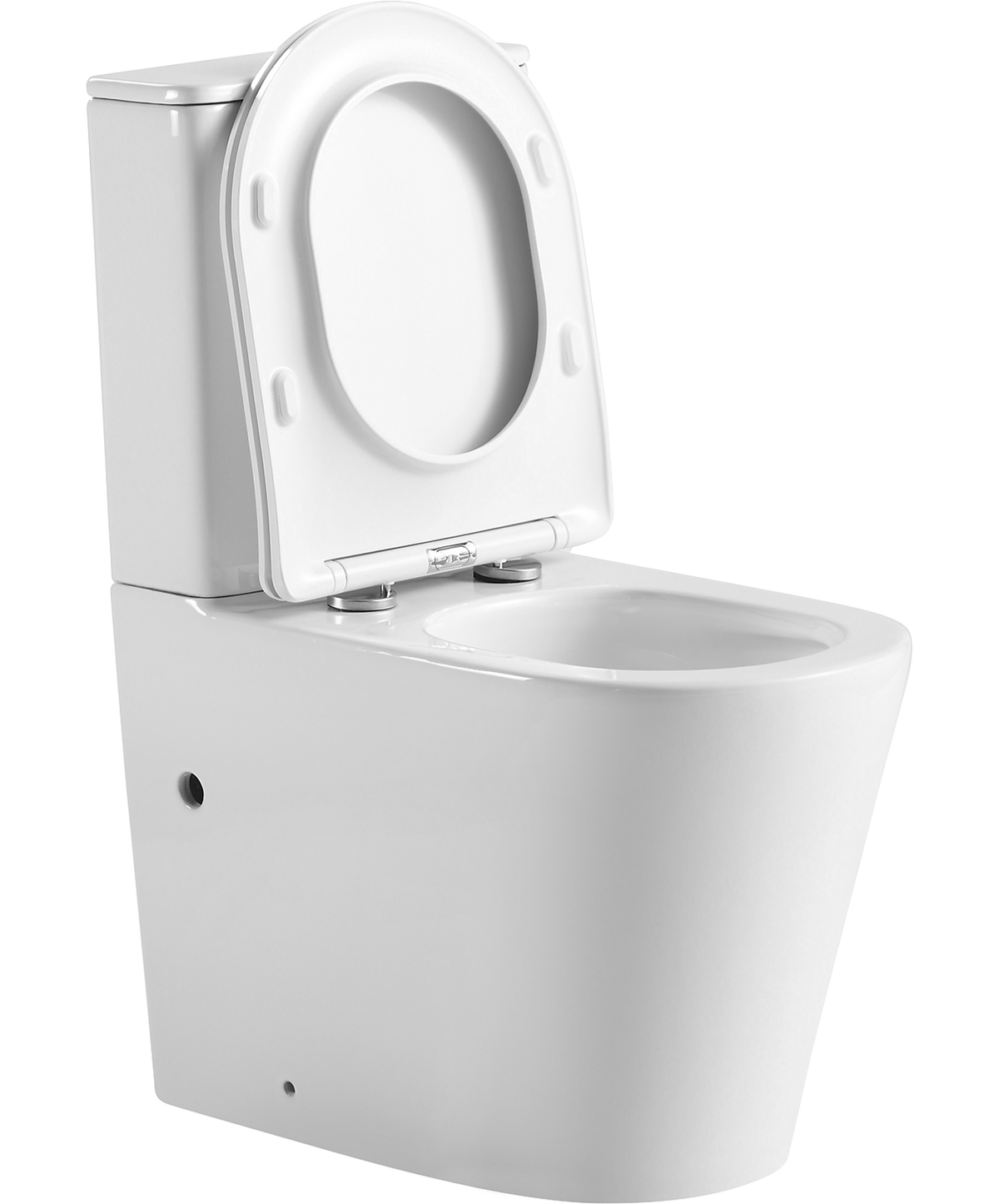 Tornado Zero Rim Back-to-Wall Toilet Suite in Gloss White
