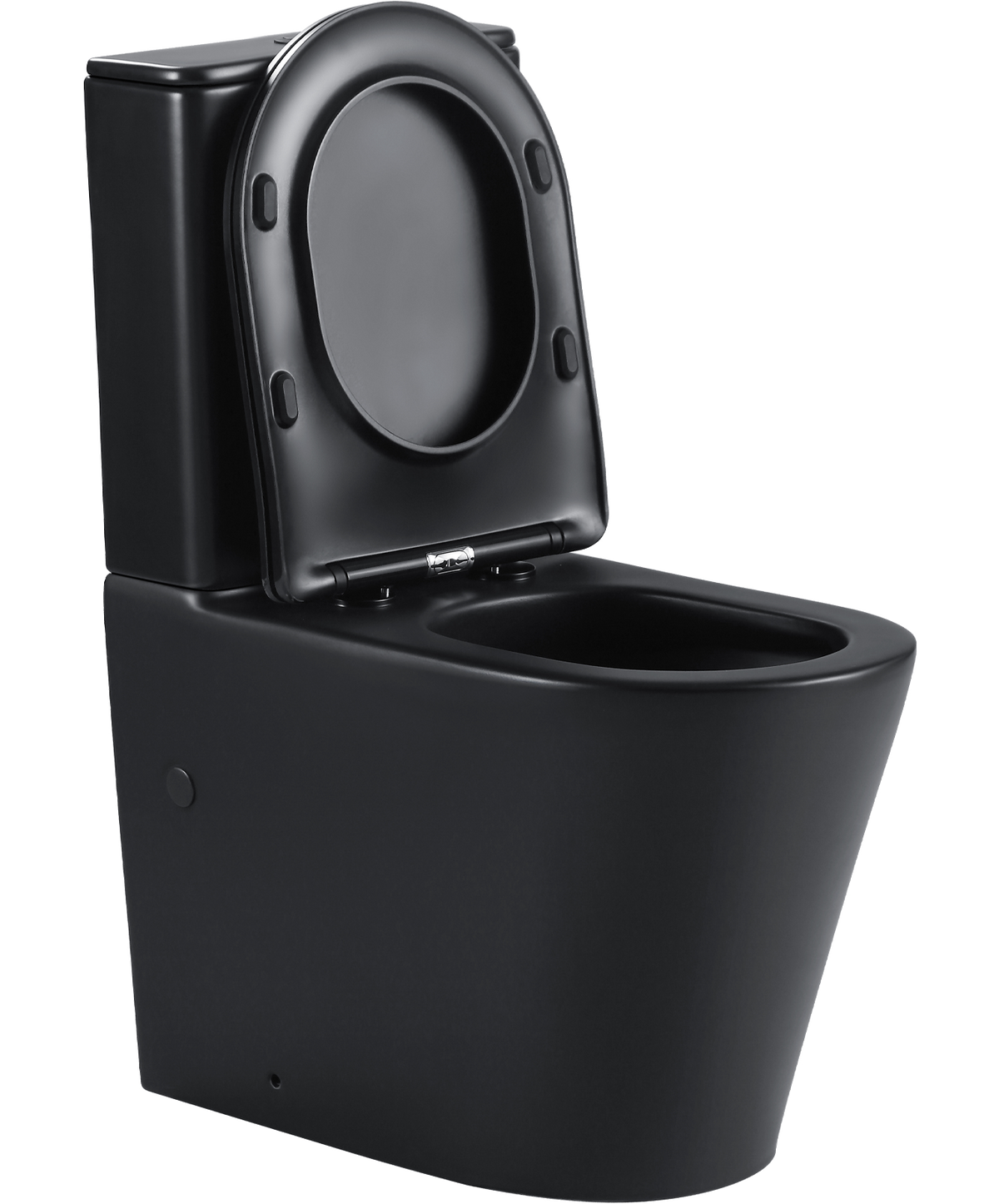 Tornado Zero Rim Back-to-Wall Toilet Suite in Matte Black
