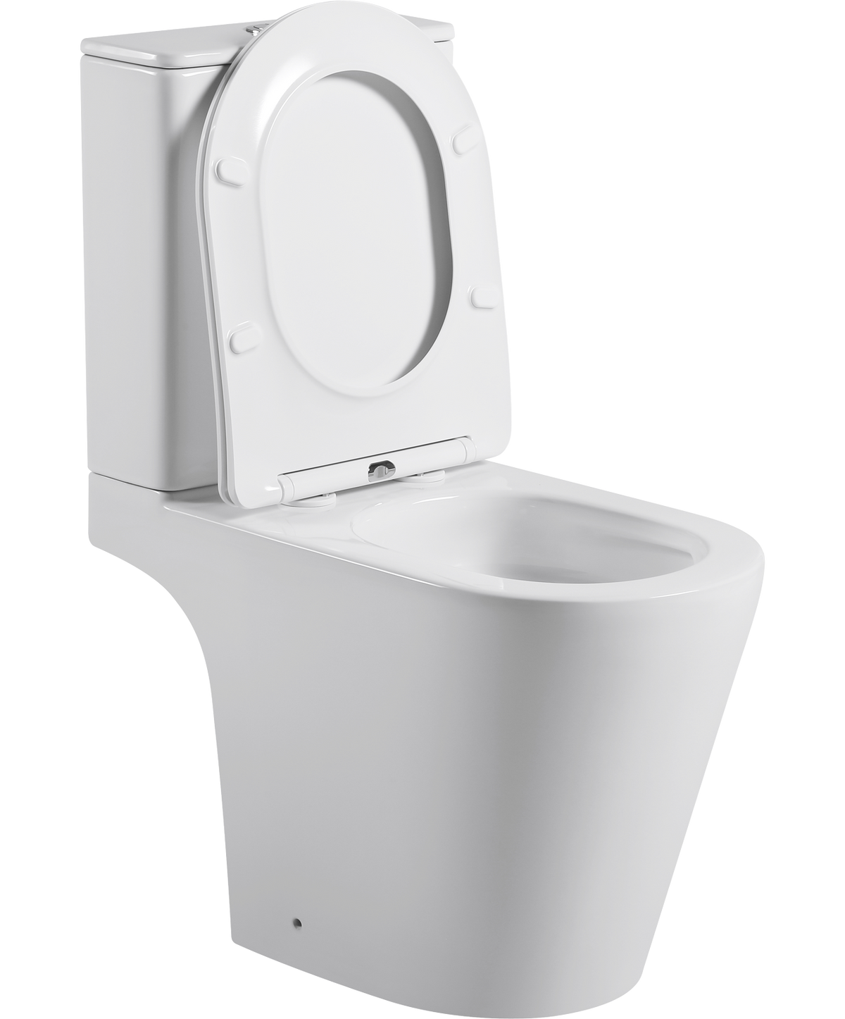 Tornado Zero Rim Retro Fit Semi Wall Faced Toilet Suite in Gloss White