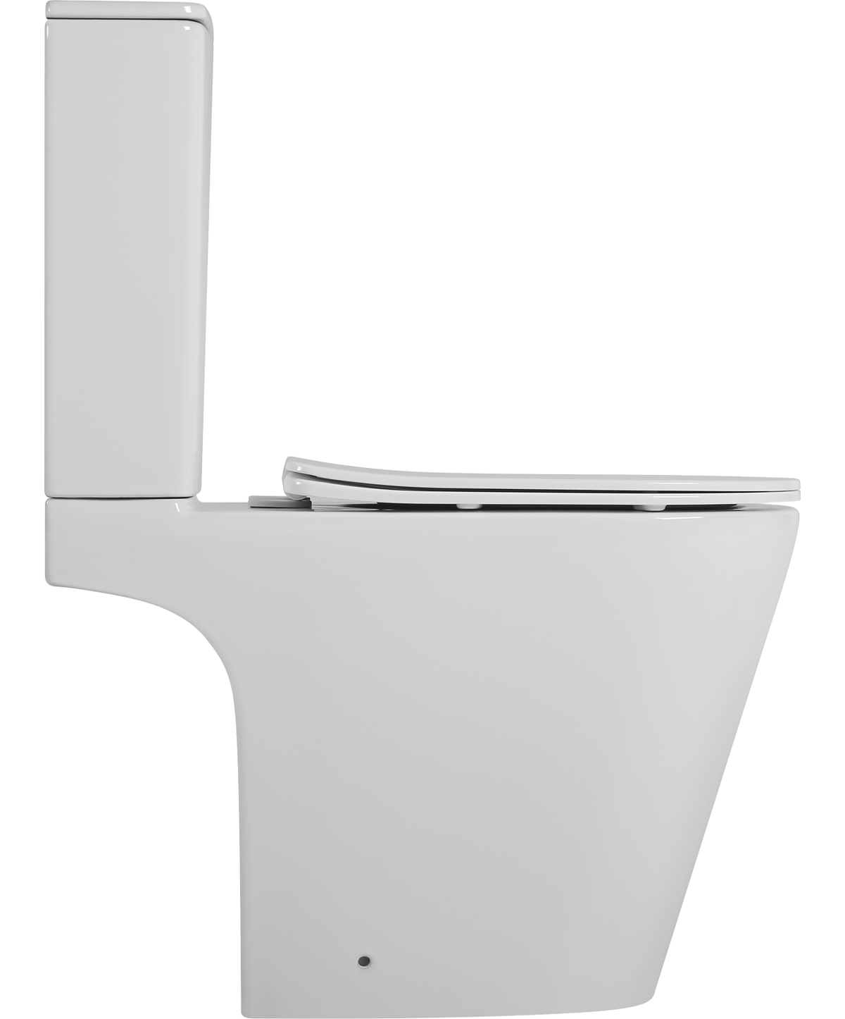 Tornado Zero Rim Retro Fit Semi Wall Faced Toilet Suite in Gloss White