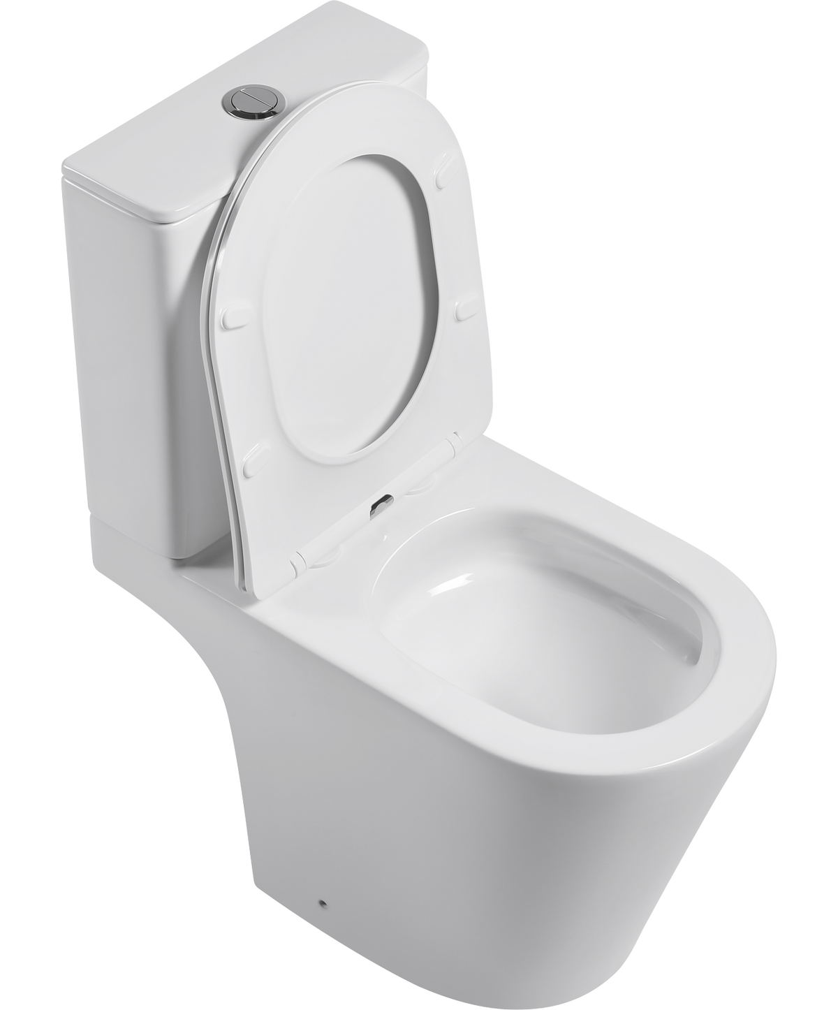 Tornado Zero Rim Retro Fit Semi Wall Faced Toilet Suite in Gloss White